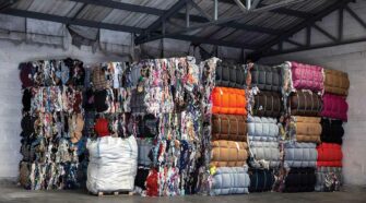 Unsorted textile waste poses a major challenge for the recycling industry. Contaminants such as buttons, zippers, and labels make material recovery more difficult. Photos courtesy of Valvan